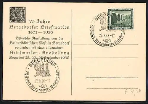 AK Bergedorf, Briefmarken-Ausstellung 1936, Bergedorfer Postmarke