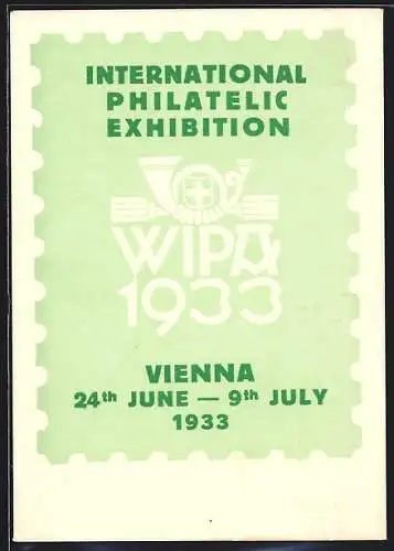 AK Wien, International Philatelic Exhibition 1933