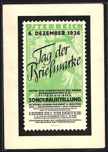 AK Wien, Tag der Briefmarke, Sonderausstellung 1936