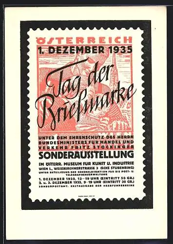 AK Wien, Tag der Briefmarke Sonderausstellung 1935