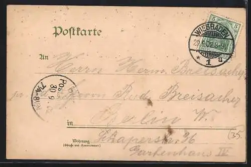 AK Schierstein, Gruss von d. Kerb, Buden und Karussell mit Reichsfahnen