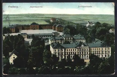 AK Freiberg / Sachsen, Jägerkaserne und Justizgebäude