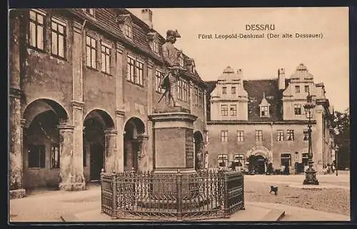 AK Dessau, Fürst Leopold-Denkmal Der alte Dessauer