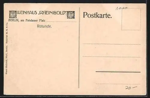 AK Berlin-Tiergarten, Weinhaus Rheingold, Innenansicht