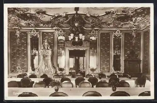 AK Hartha / Tharandter Wald, Erholungsheim Harthaberg der Reichsbahn-Arbeiterpensionskasse III, Speisesaal, Innenansicht