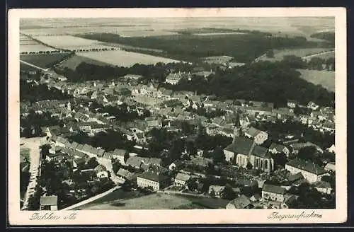 AK Dahlen / Sa., Luftbildpanorama