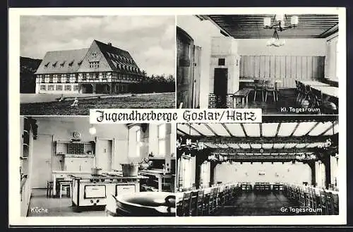 AK Goslar / Harz, Jugendherberge, Küche, kl. Tagesraum, gr. Tagesraum