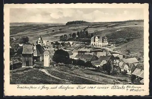 AK Trautenstein i. Harz, Ortsansicht mit Kurheim