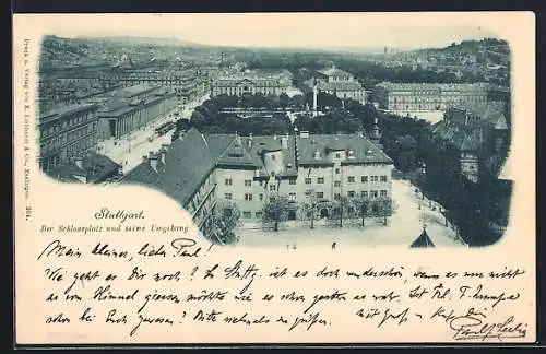 AK Stuttgart, Der Schlossplatz und seine Umgebung