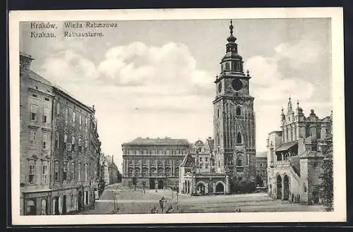 AK Krakau, Blick auf den Rathausturm