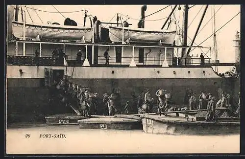 AK Port-Said, Schiff mit Arbeitern