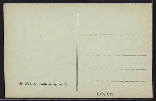 AK Cairo, Barrage du Delta, Bras d`Alexandrie
