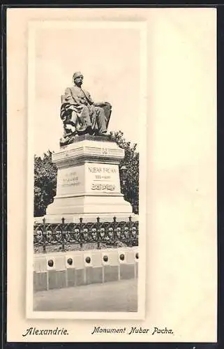 AK Alexandrie, Monument Nubar Pacha