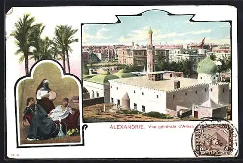 AK Alexandrie, Vue generale mit Moschee