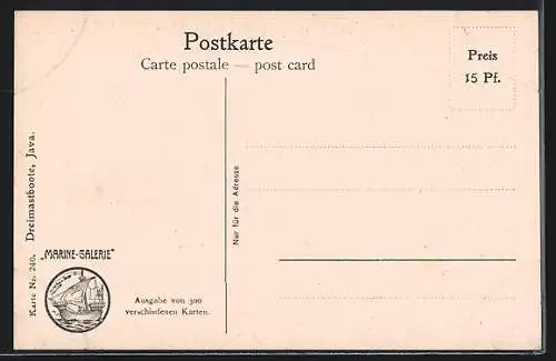 Künstler-AK Christopher Rave: Dreimastboote vor Java