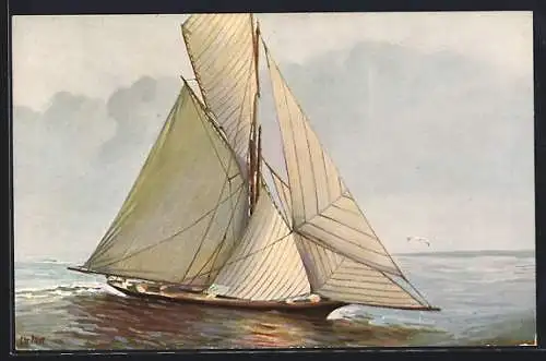 Künstler-AK Christopher Rave: Marine-Galerie, Karte Nr. 167, Französische Segeljacht