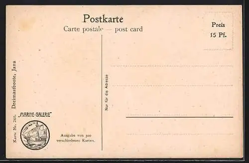 Künstler-AK Christopher Rave: Dreimastboote vor Java