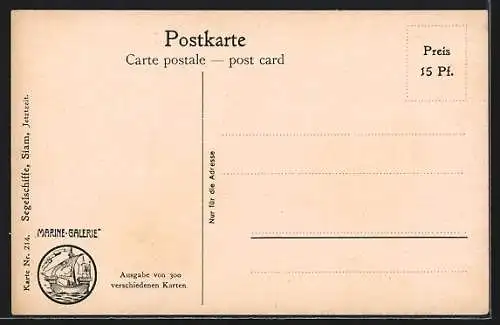 Künstler-AK Christopher Rave: Segelschiffe vor der Küste von Siam