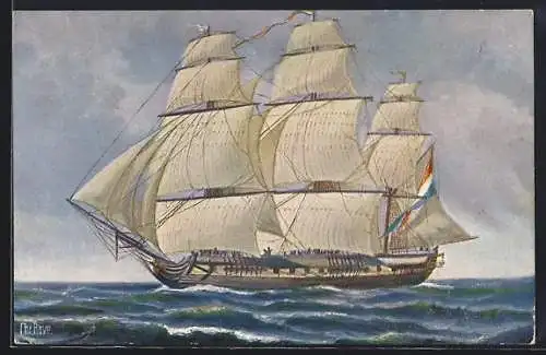 Künstler-AK Christopher Rave: Holländische Fregatte 18. Jahrh.