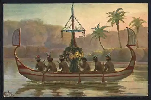 Künstler-AK Christopher Rave: Duck-Duck-Boot, Bismarck-Archipel, Jetztzeit