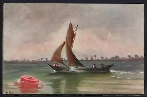 Künstler-AK Christopher Rave: Marine-Galerie, Karte Nr. 264, Milchever auf der Elbe, 1880