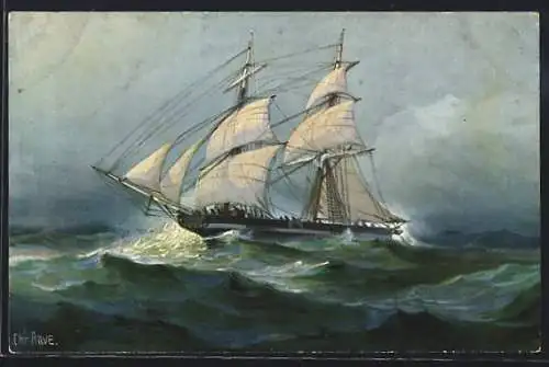 Künstler-AK Chr. Rave: Italienische Brigantine, 1840, Segelschiff