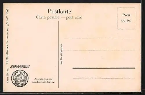 Künstler-AK Christopher Rave: Holländisches Kanonenboot Stier, 1868