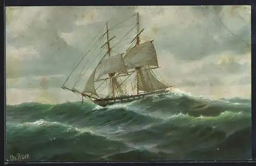 Künstler-AK Christopher Rave: Marine-Galerie, Karte Nr. 262, Holländische Kriegsbrigg