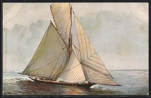 Künstler-AK Christopher Rave: Marine-Galerie, Karte Nr. 167, Französische Segeljacht