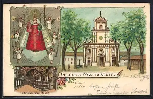 Künstler-AK Mariastein, Kirche, Unterirdische Gnadenkapelle, Gnadenbild