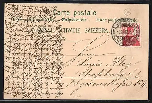 Lithographie Luzern, Allenwinden Turm, Pulver Turm, Dächli-Turm