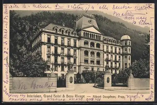 AK Interlaken, Grand Hotel & Beau Rivage, Propr. Albert Doepfner