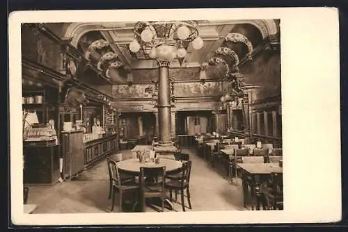 AK Zürich, Bierhalle Kropf, Bes. A. Sellmayr, Innenansicht