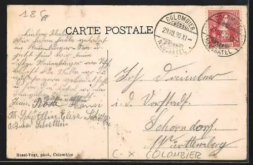 AK Colombier /NE, Cercle catholique et militaire