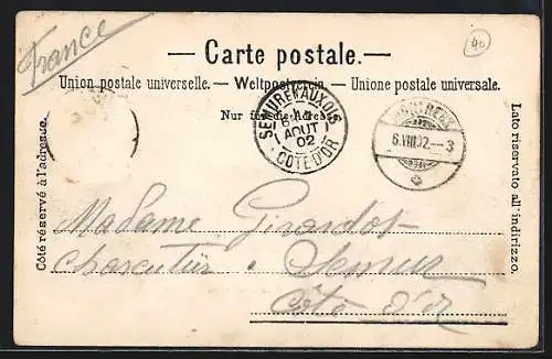 AK Genève, Forces Motrices, Wasserkraftwerk, um 1900