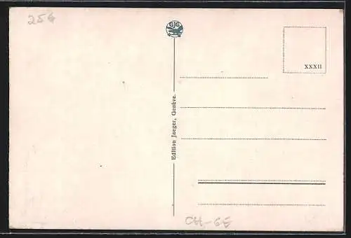 AK Genève, Conférence Internationale du Désarmement 1932, Stadtpanorama, Passepartout mit Friedenstaube