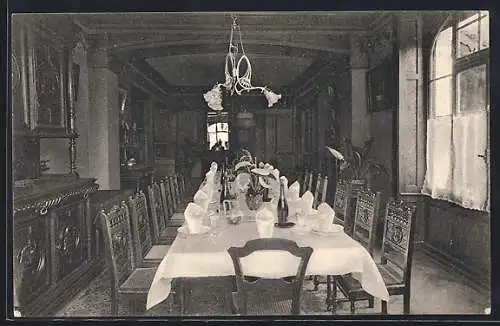 AK Genève, Pension des Dames, Villa Clara, Avenue des Bosquets, intérieur