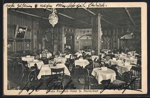 AK St. Moritz Dorf, Neues Rosatsch-Hotel, Innenansicht