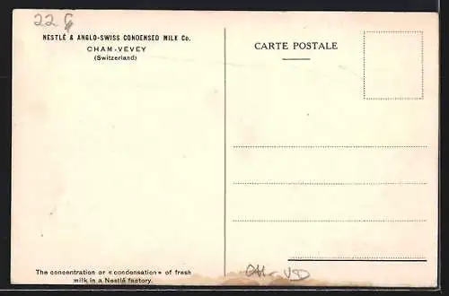 Künstler-AK Cham-Vevey, Nestlé & Anglo-Swiss Condensed Milk Co., Kessel in der Fabrik