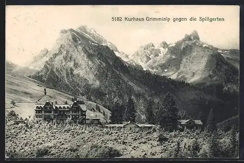 AK Grimmialp, Kurhaus Grimmialp gegen die Spillgerten