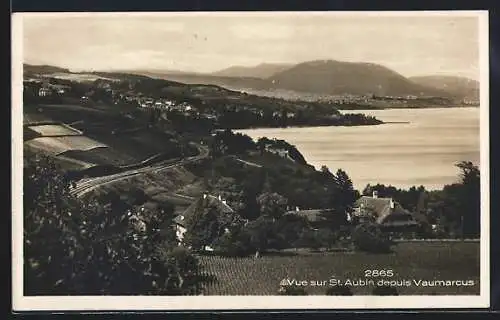 AK Vaumarcus, Vue sur St. Aubin depuis Vaumarcus