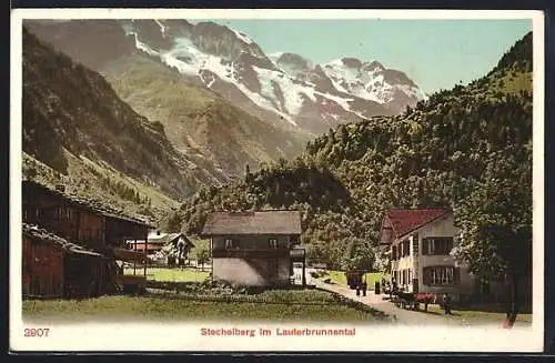 AK Stechelberg, Teilansicht der Ortschaft im Lauterbrunnental
