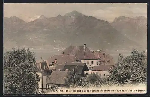 AK Saint-Gingolph /Lac Léman, Rochers de Naye et la Dent de Jaman