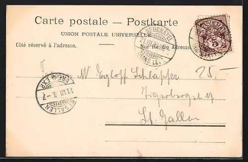 AK Neuchâtel, Le port et l`Hôtel des Postes