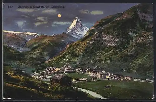 AK Zermatt, Panorama et Mont Cervin