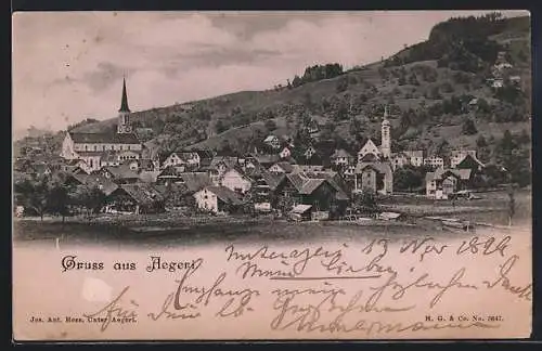 AK Aegeri, Ortspanorama mit Kirche