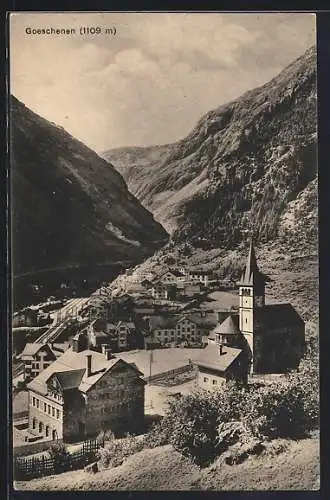 AK Goeschenen, Totalansicht im Tal