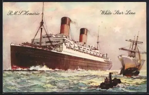 Künstler-AK RMS Homeric, White Star Line