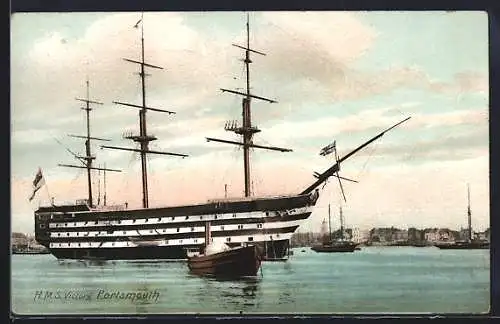 AK Portsmouth, Kriegsschiff HMS Victory im Hafen