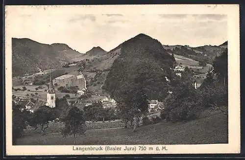 AK Langenbruck /Basler Jura, Ortsansicht mit Umgebung